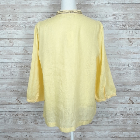 Charter Club Linen Top L Beaded 679 - Picture 5 of 8